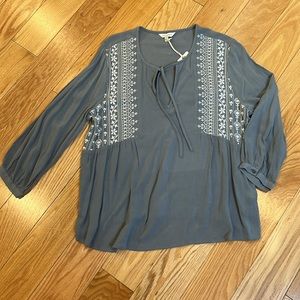 Lucky Brand embroidered boho top